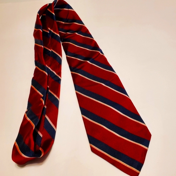 Christian Dior Necktie Red Stripe Repp Silk Neck Tie - Picture 2 of 5